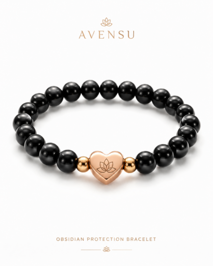 Obsidian Protection Bracelet detail view