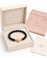 Obsidian Protection Bracelet displayed in AVENSU luxury gift box