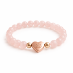 Rose Quartz Love Bracelet on clean white background