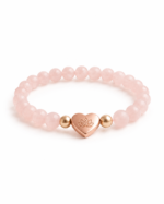 Rose Quartz Love Bracelet on clean white background