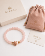 Rose Quartz Love Bracelet with AVENSU luxury packaging