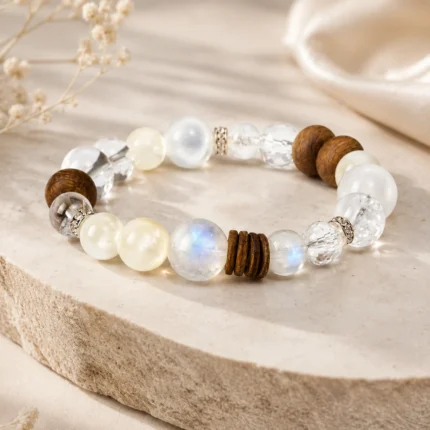 Moonstone & Clear Quartz Harmony Bracelet