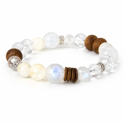 Moonstone & Clear Quartz Harmony Bracelet detail view