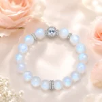 Moonstone Crystal Bracelet by AVENSU on white background