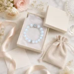 Moonstone square crystal bracelet gift packaging set with jewelry box pouch and card