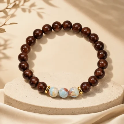 Dark Wood Sky Stone Harmony Bracelet