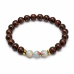 Wood Bead Crystal Bracelet by AVENSU on white background